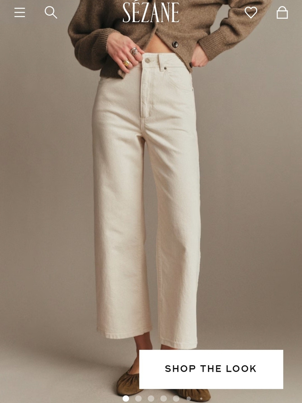Sézane Le Crop Jeans In Ecru